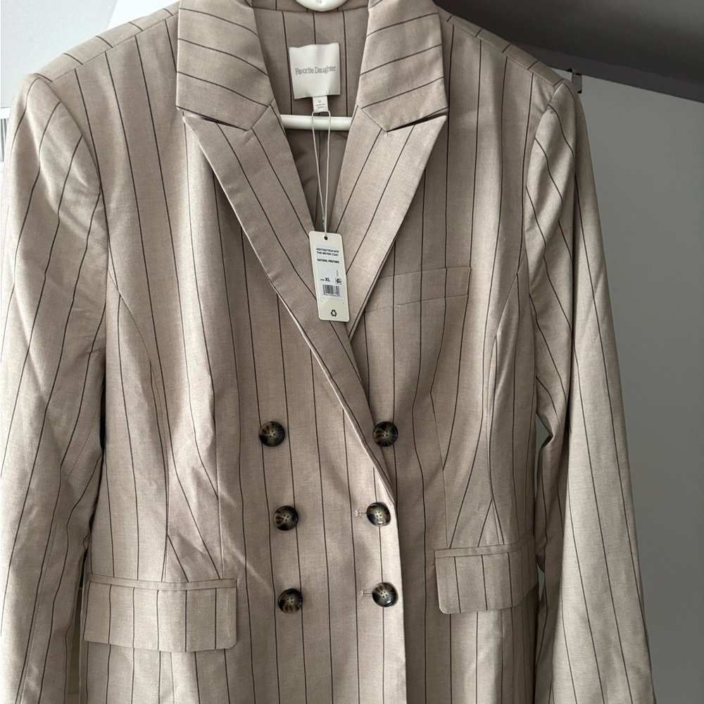 Women's Striped Beige Blazer